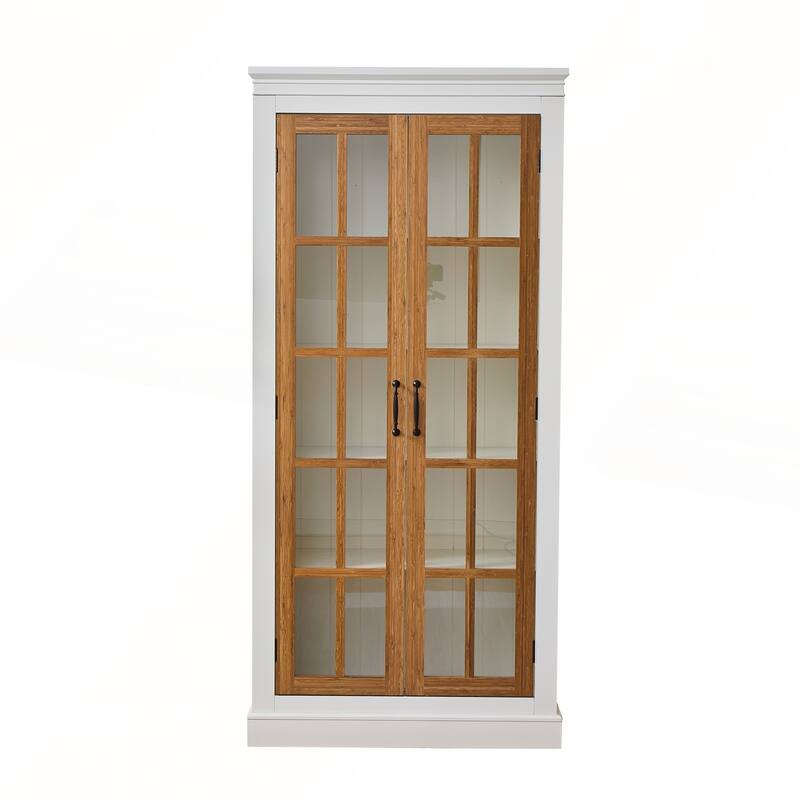 71.2IN Tall Display Cabinet with Glass Doors