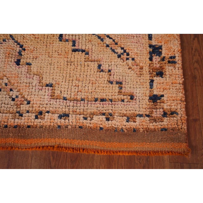 Transitional Oushak Vintage Runner Rug Handmade Foyer Wool Carpet - 3'2"x 10'9"