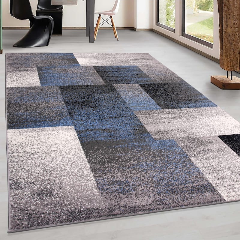 World Rug Gallery Modern Geometric Boxes Area Rug