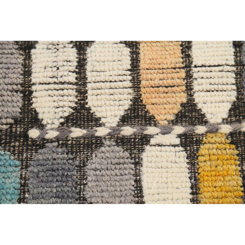 All-Over Geometric Moroccan Contemporary Area Rug Handmade Wool Carpet - 5'11"x 9'7"