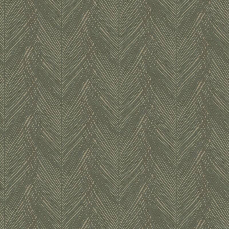 Galerie Wallcoverings Designer Colors Feather Print Shimmer Finish Non-woven Wallpaper Roll - 33-feet long x 21-inches wide - Green
