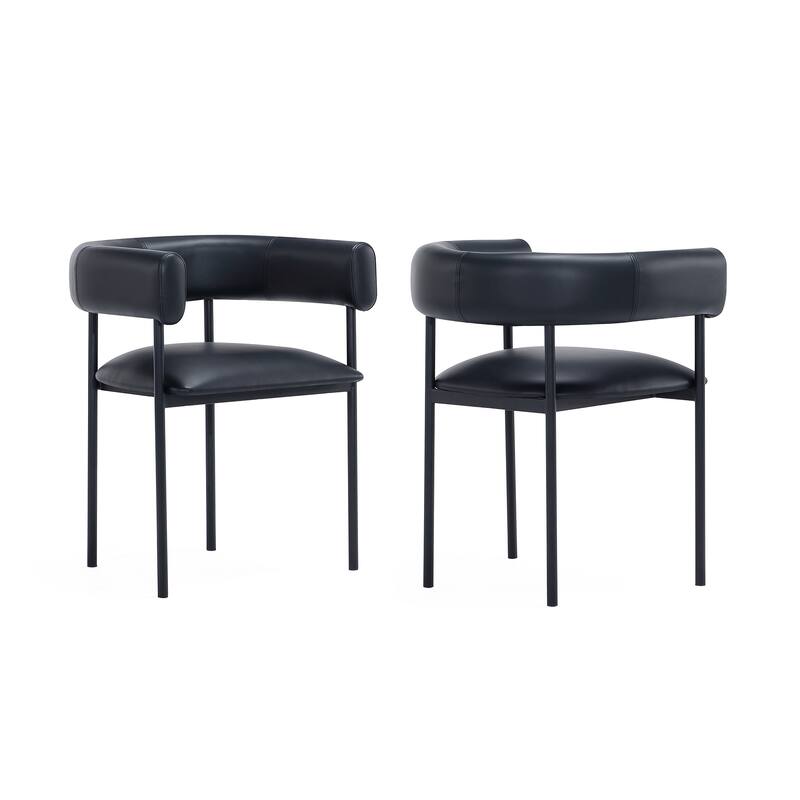 Manhattan Comfort Onda Vegan Leather Metal Dining Chair
