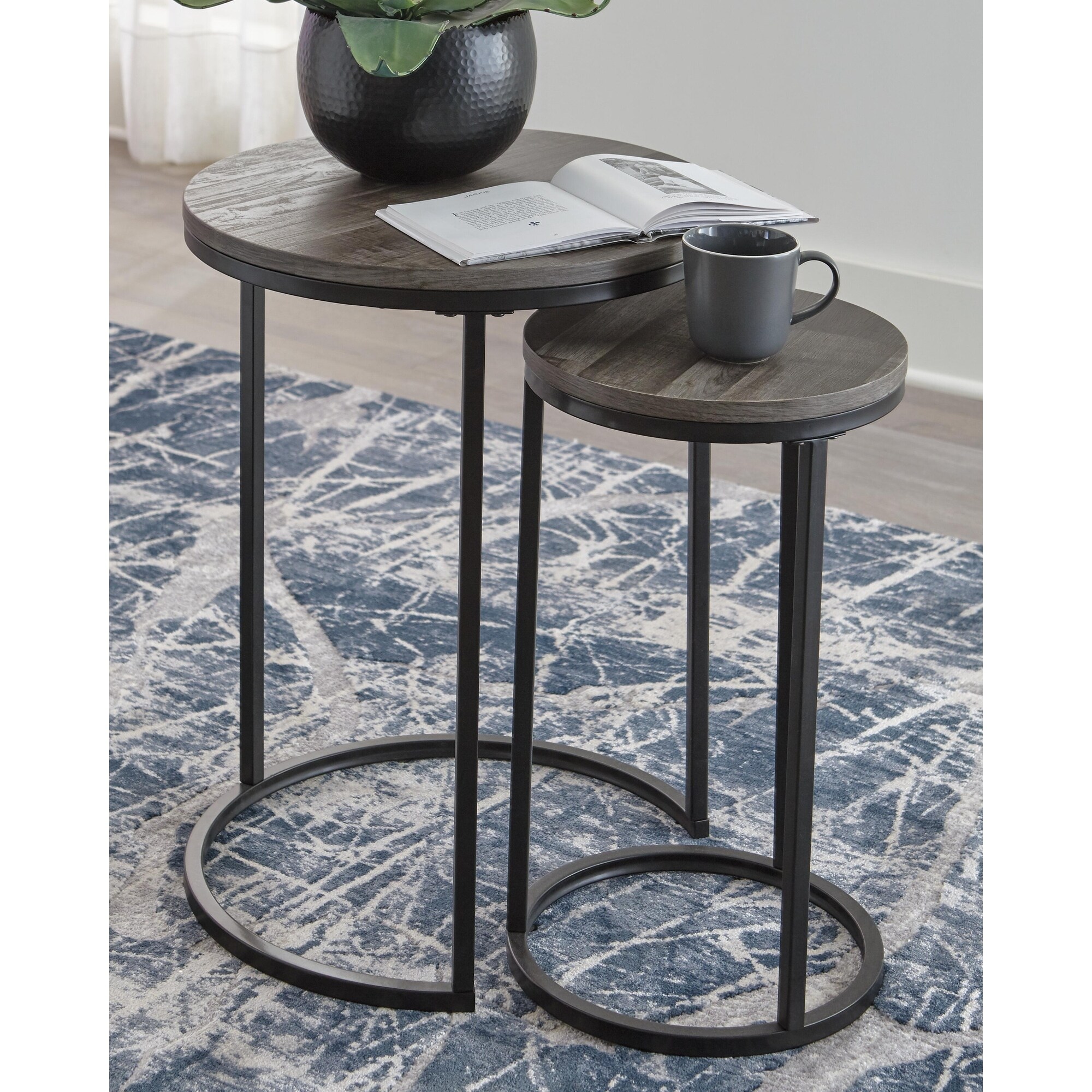 Signature Design by Ashley Ridgerun 2-piece Black Accent Table Set