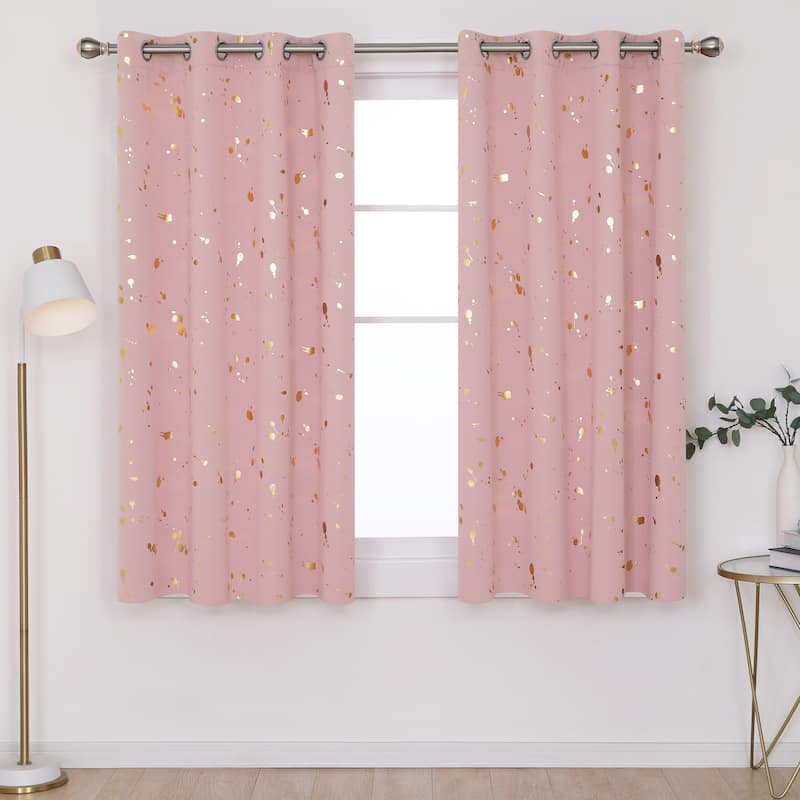 Deconovo Gold Spot Curtain Panel Pair (2 Panel)