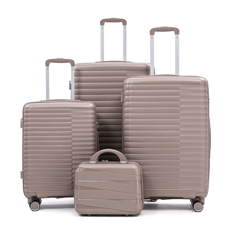 14IN 20IN 24IN 28IN 4 pcs/set in PP Spinner Wheel Luggage, Carry on Suitcase, Iron Pull Rod, Combination Password Lock
