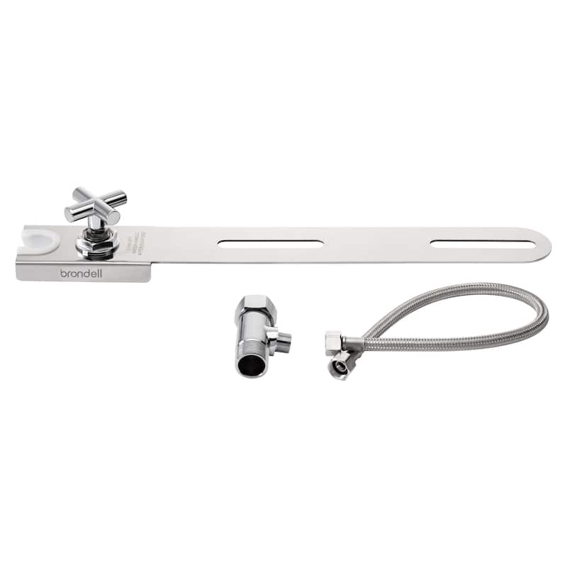 Brondell Hand-Held Bidet Holster with Integrated Shut Off - Stainless Steel