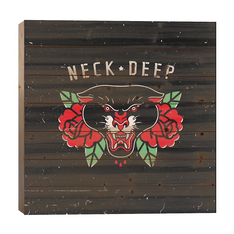 Neck Deep Print On Wood by Lostanaw - Multi-Color - 26x26x1.5