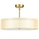 preview thumbnail 65 of 71, 3-Light 20"W Drum Fabric Semi Flush Mount Pendant Chandelier