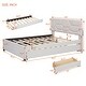 preview thumbnail 3 of 14, Full Size Upholstered Platform Bed with Trundle(Twin) & 2 Drawers for Kids,Adult Bedroom,Wooden Bedframe