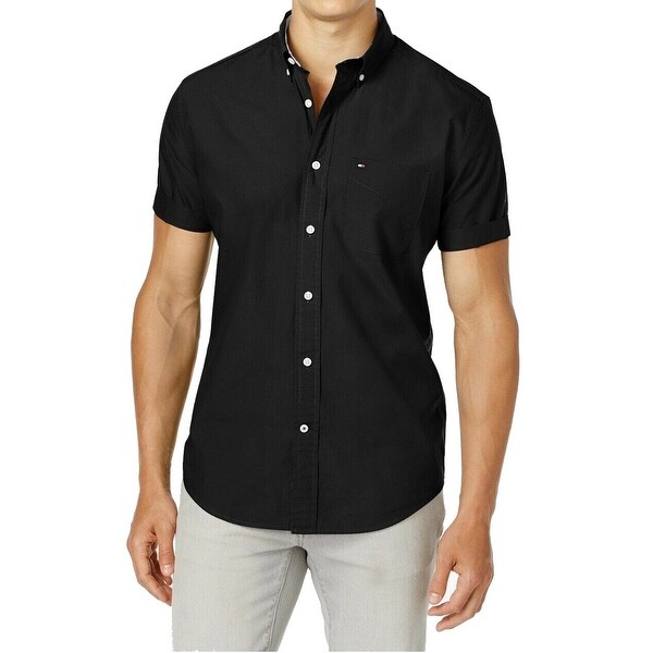 tommy hilfiger button up short sleeve