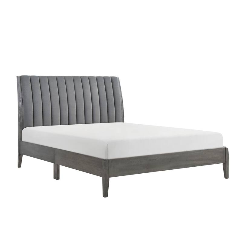 Riza Platform Bed, King - Grey