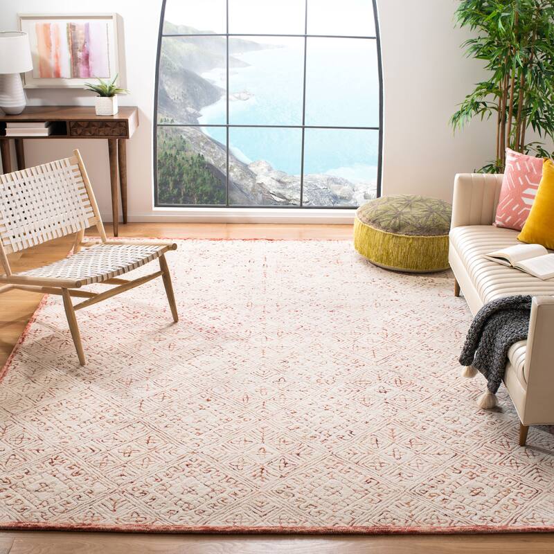 SAFAVIEH Handmade Glamour Klarita Wool Rug - 8' x 10' - Pink/Ivory