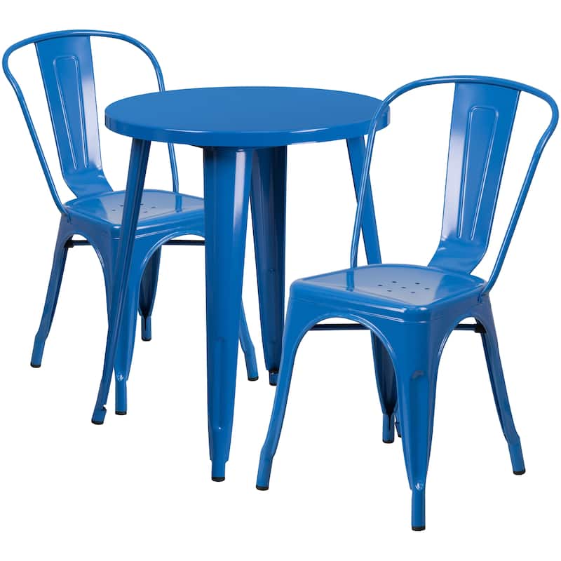 Metal 3-piece Indoor/Outdoor Cafe Set