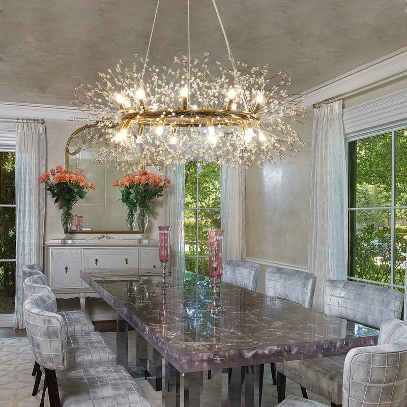 12/20-Light Modern Firework Dandelion Crystal Chandelier(Bulb Included)