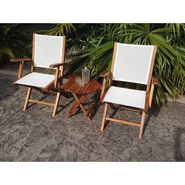 Shop Chic Teak Miami Teak Wood Folding Outdoor Arm Chair Set Of 2 Overstock 31454261