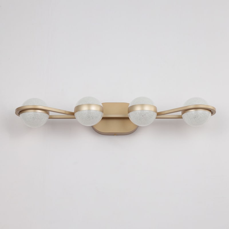 Vanity Lights with 4 LED Bulbs for Bathroom Lighting - Brushed Gold - Brushed Gold