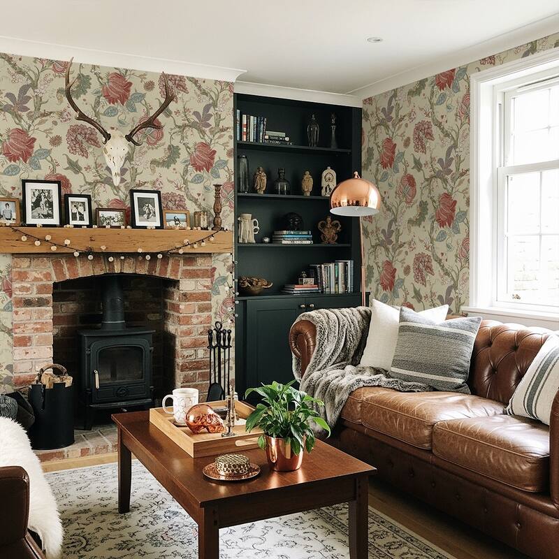 Harry & Grace Jacobean Trail Premium Matte Non-Woven Peel and Stick Wallpaper