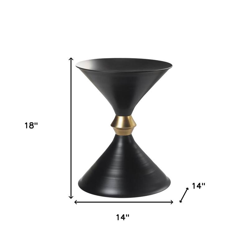 HomeRoots 18" Black Iron End Table - 14' X '18' X '14