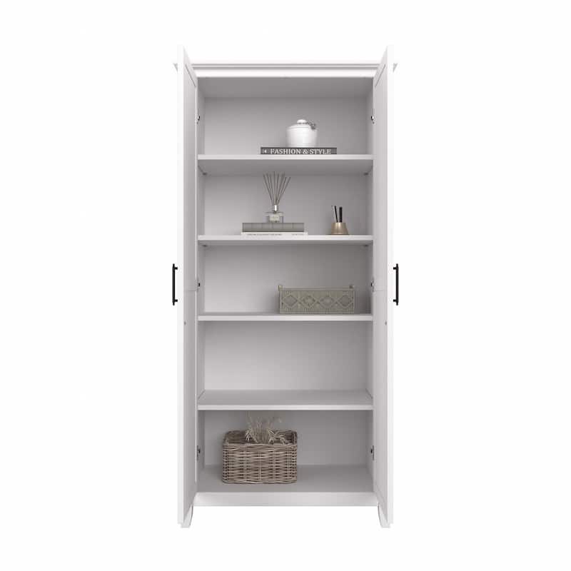 Key West Tall Storage Cabinet with Doors and Shelves by Bush Furniture