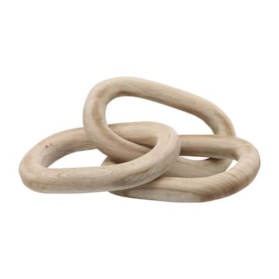 Wooden Chain Links Tabletop Decoration - 27.5" - Brown