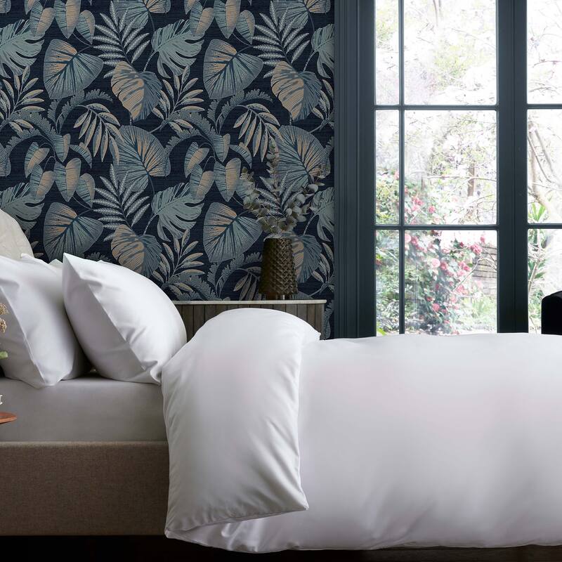 NEXT Jungle Leaves Navy Wallpaper