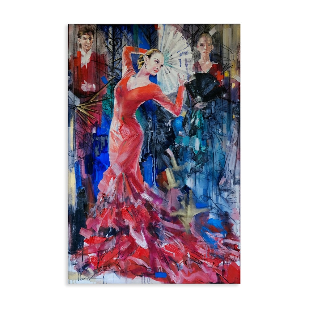 Stupell Bold Dancer with Fan Canvas Wall Art Design By Lucille Lee