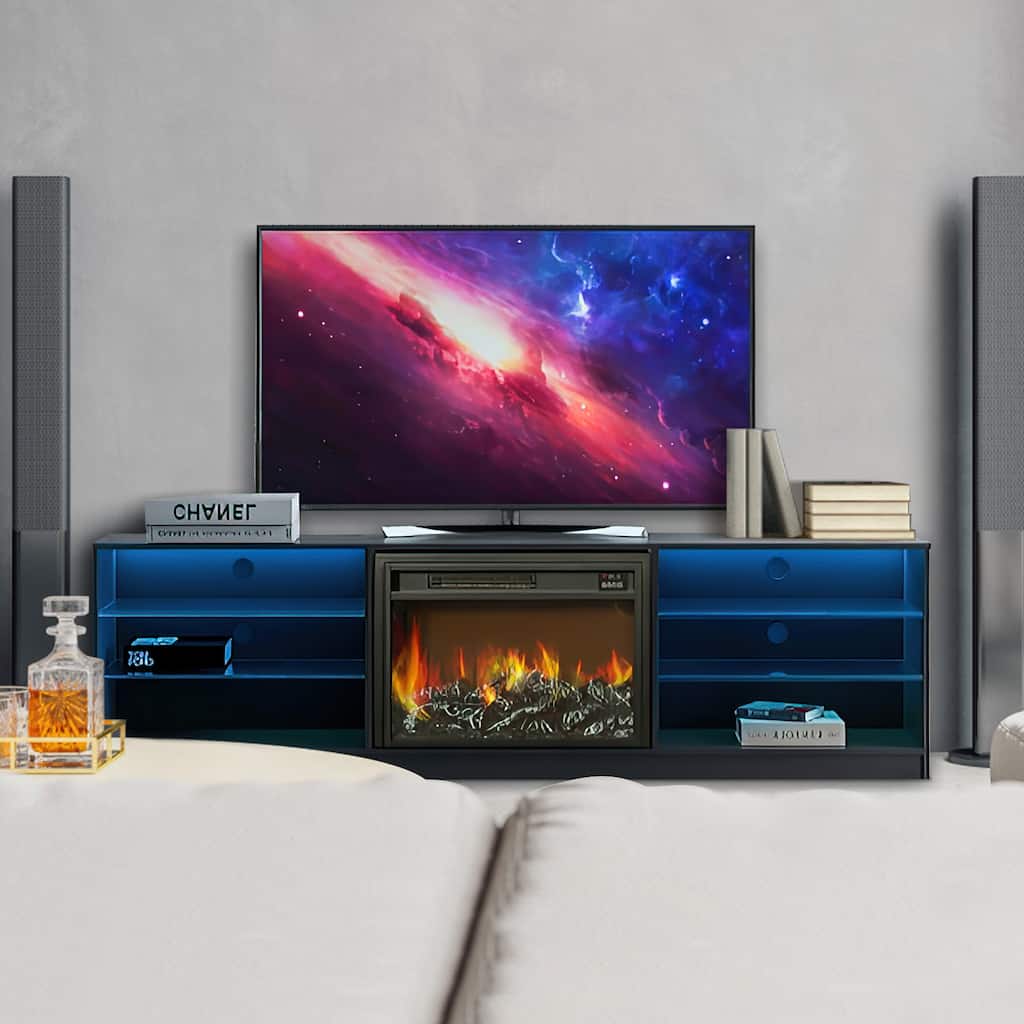 70-inch TV Stand Console with Fireplace for TV up to 85"