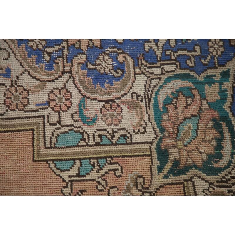 Pink Tabriz Persian Vintage Area Rug Hand-knotted Wool Carpet - 8'0" x 11'4"