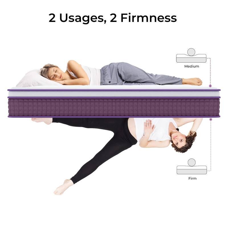10 Inch Innerspring Hybrid Full Size Mattress, Motion Isolation Individually Pocketed Coils Mattress