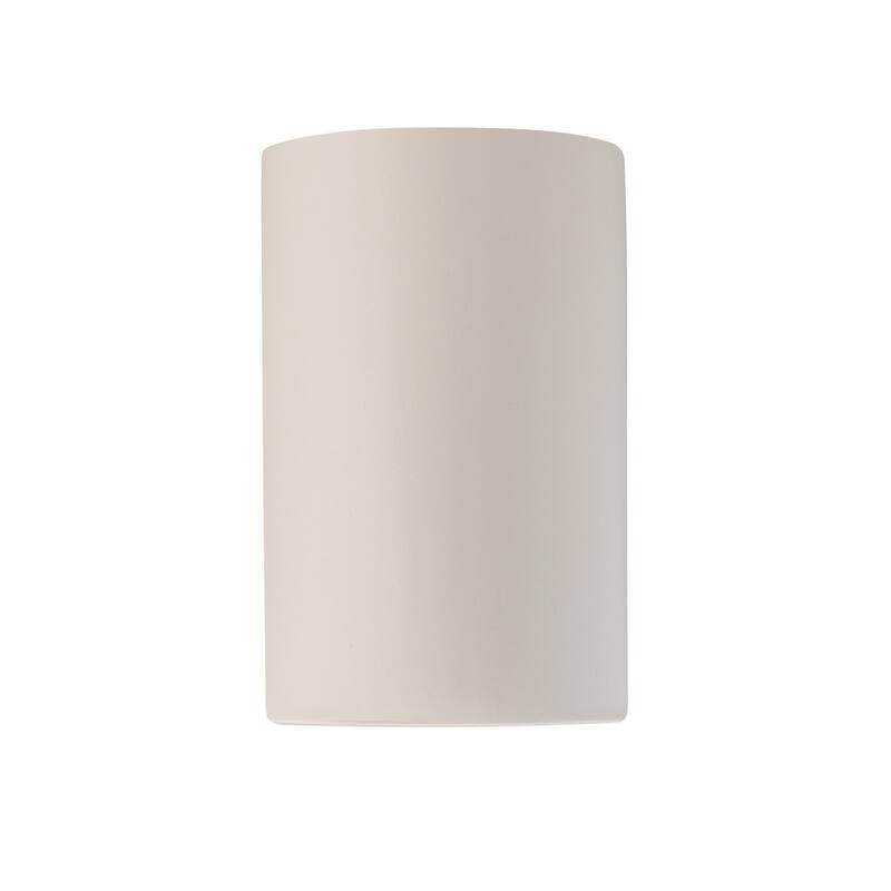 Justice Design Group Ambiance Large Cylinder Matte White Closed Top Wall Sconce