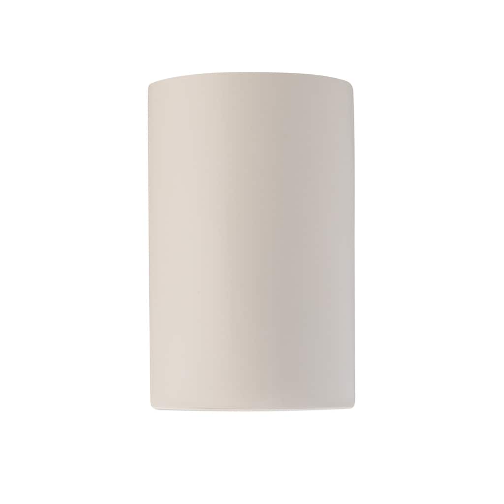 Justice Design Group Ambiance Large Cylinder Matte White Closed Top Wall Sconce