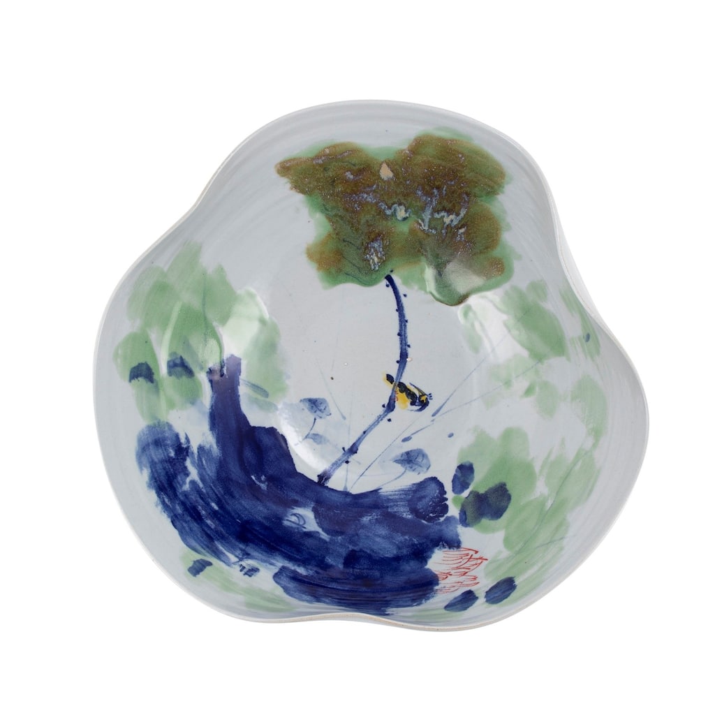 Swirl Bowl Blue Water Village Large