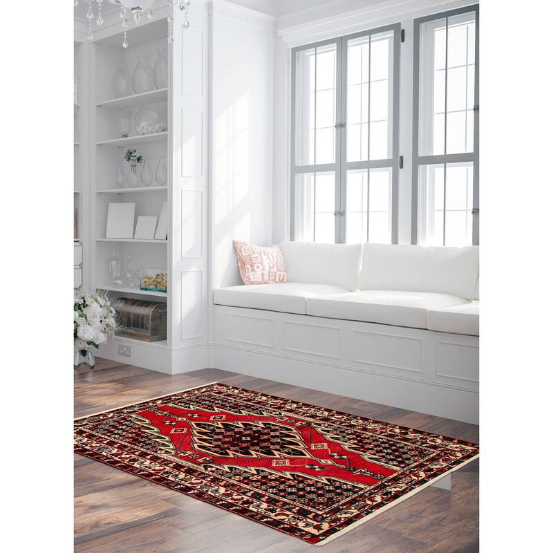ECARPETGALLERY Hand-knotted Anadol Red Wool Rug - 4'7 x 6'6