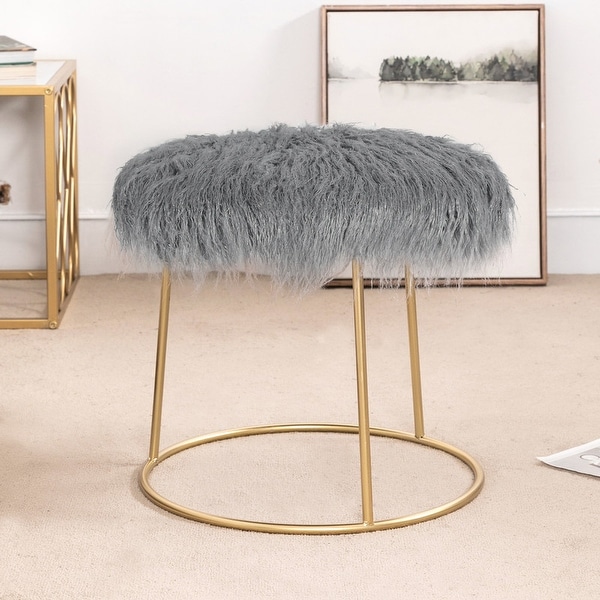 Fluffy vanity store stool