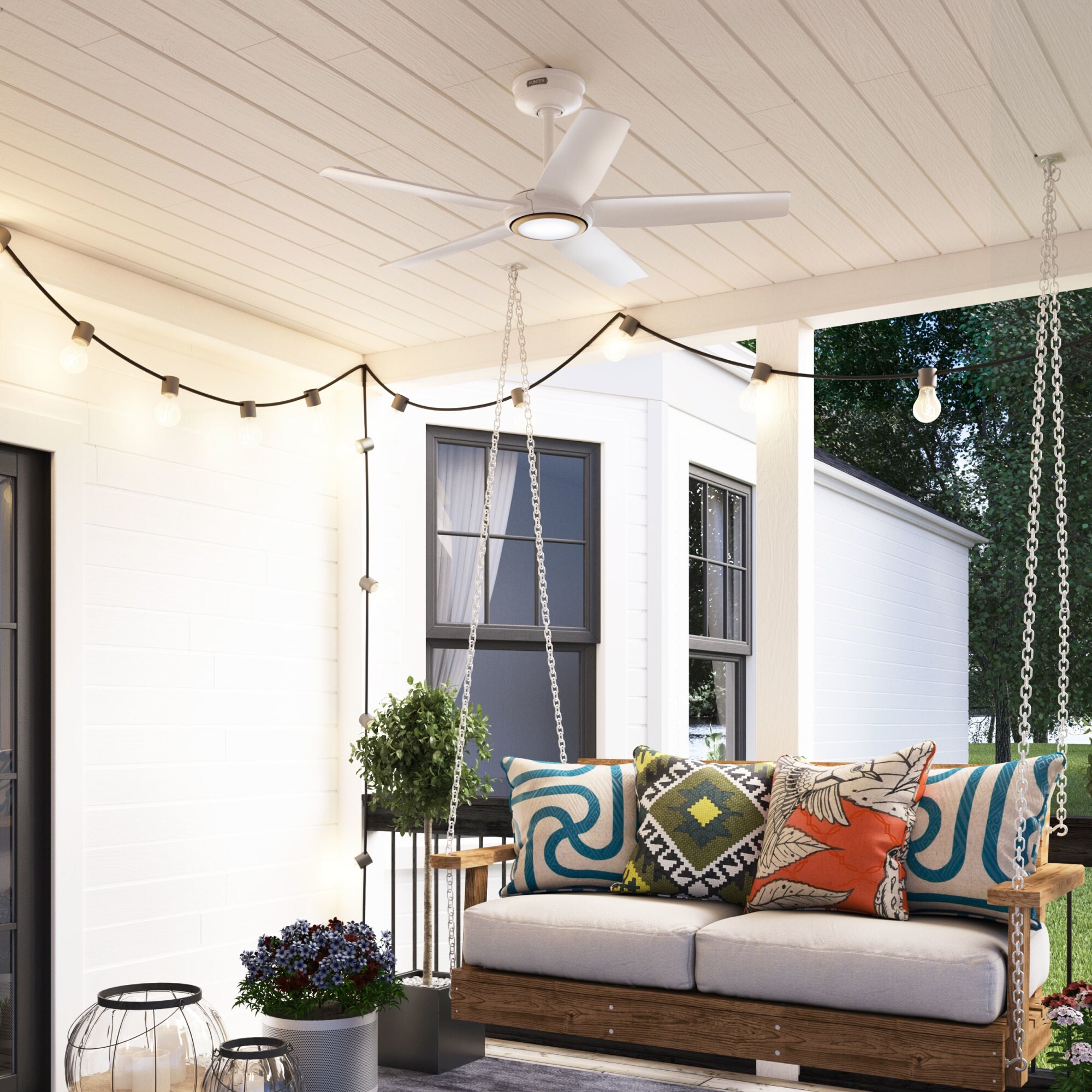 Hunter ZenTech Indoor / Outdoor 5-Blade Smart Ceiling Fan w/ LED
