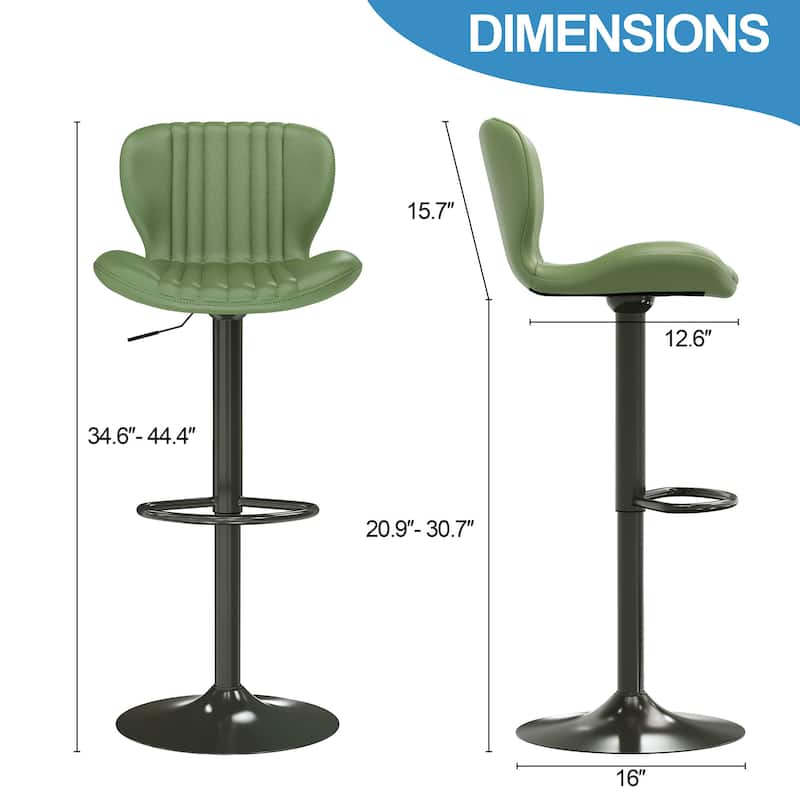 Scallop Bar Stool with 360° Swivel - Modern Kitchen & Home Bar Seating，Set of 2 - N/A