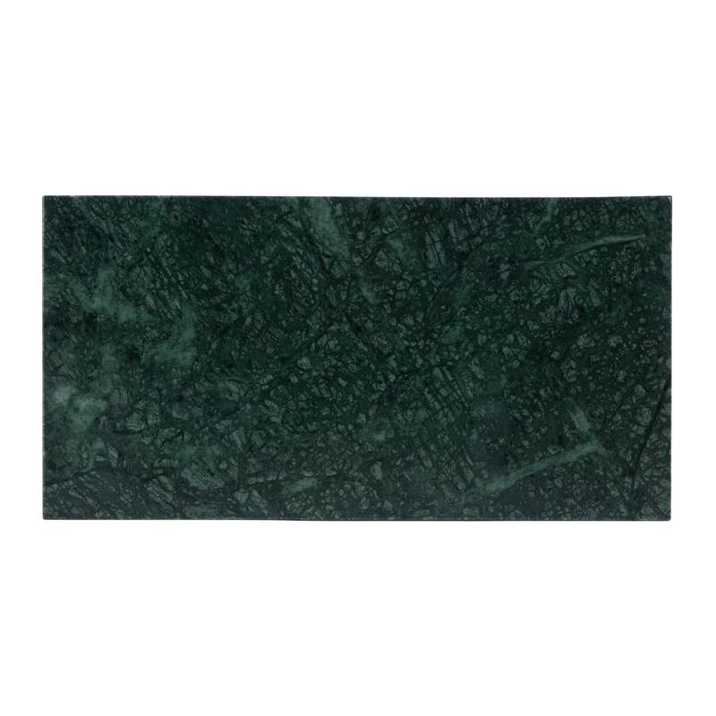 HomeRoots 22" Green and Gold Marble and Iron Frame End Table With Magazine Holder - 17.50 in. x 22.00 in. x 9.00 in.