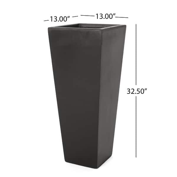 dimension image slide 1 of 4, Ella Outdoor Modern Cast Stone Planter by Christopher Knight Home