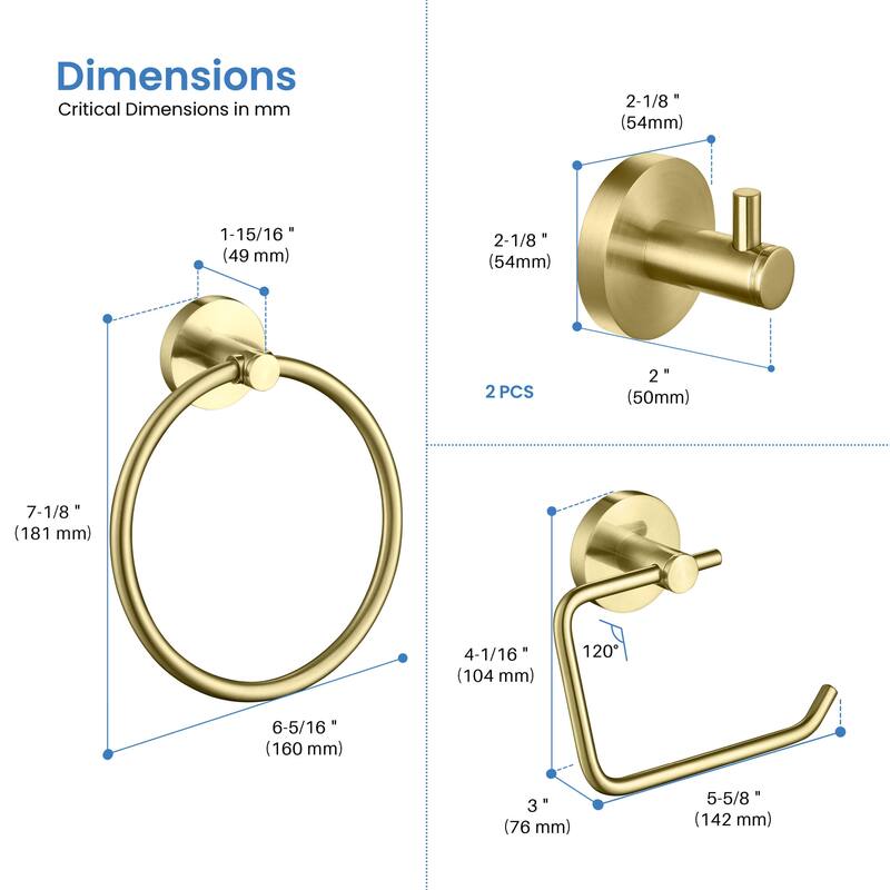 Circular 4-Piece Bathroom Hardware Set