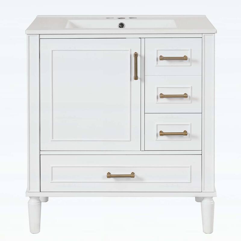 Bathroom Vanity with Ceramic Sink,Soft-Close Door,Multiple Drawers,and Ample Storage for Modern Bathrooms