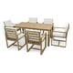 preview thumbnail 15 of 37, 7 Pcs Outdoor Patio Dining Table and Chair Set, All-Weather Patio Furniture Set, Dining Table with Umbrella Hole and 6 Chairs