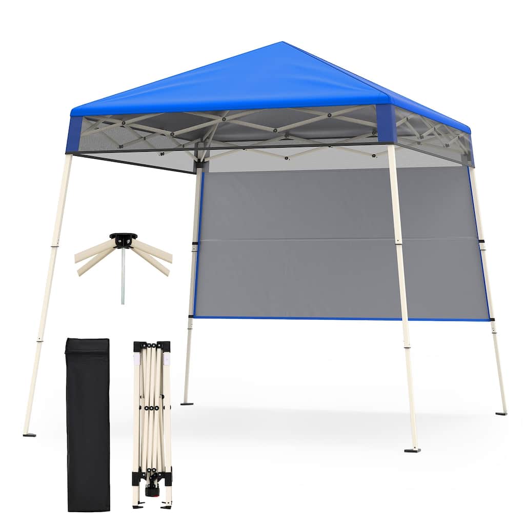 Gymax 7 x 7 FT Pop-Up Canopy TentOutdoor Sun Shelter w/ 1 Push Center