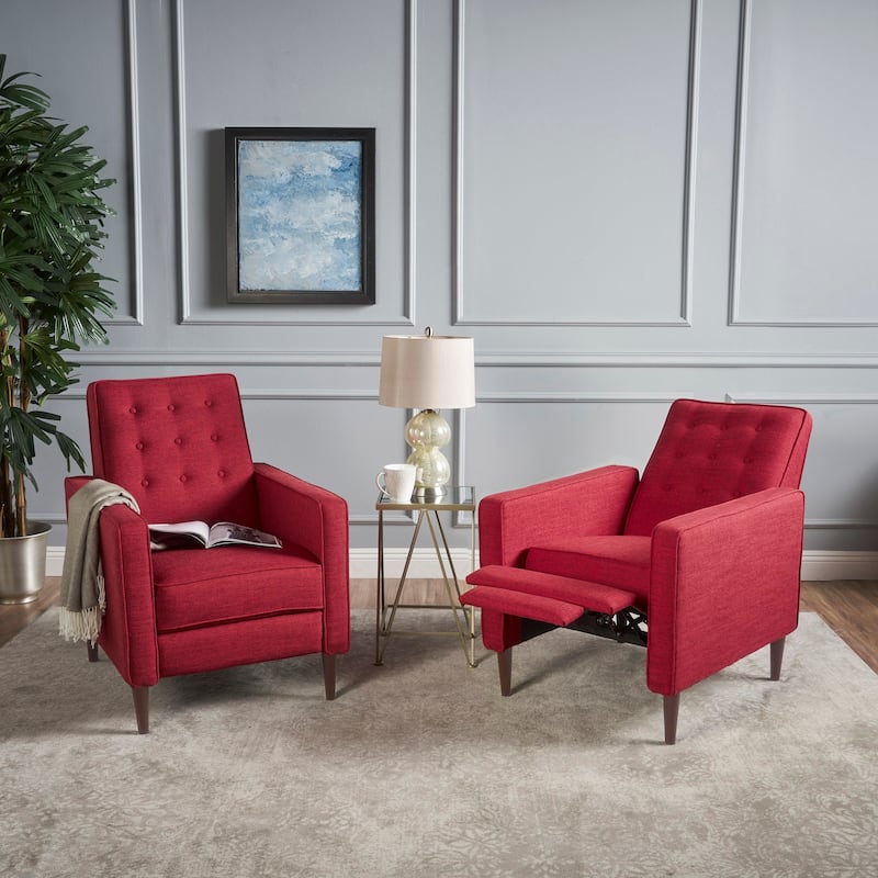 Mervynn Mid-century Tufted Recliners (Set of 2) by Christopher Knight Home
