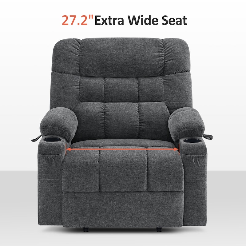 MCombo Extra Wide Dual Motor Power Lift Recliner Chair With Dual Heating, Infinite Position, Fabric Upholstered