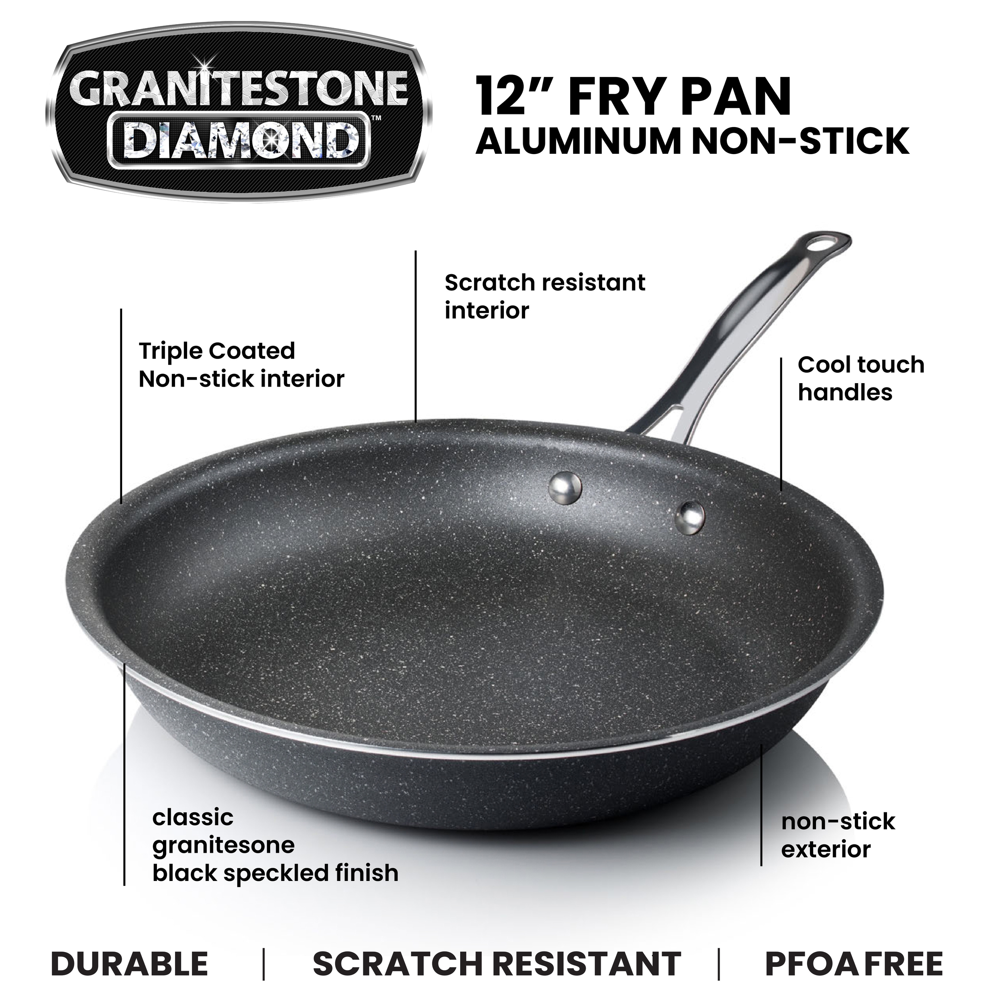 Granitestone Armor Max 14 Inch Non Stick Frying Pans, Non Stick