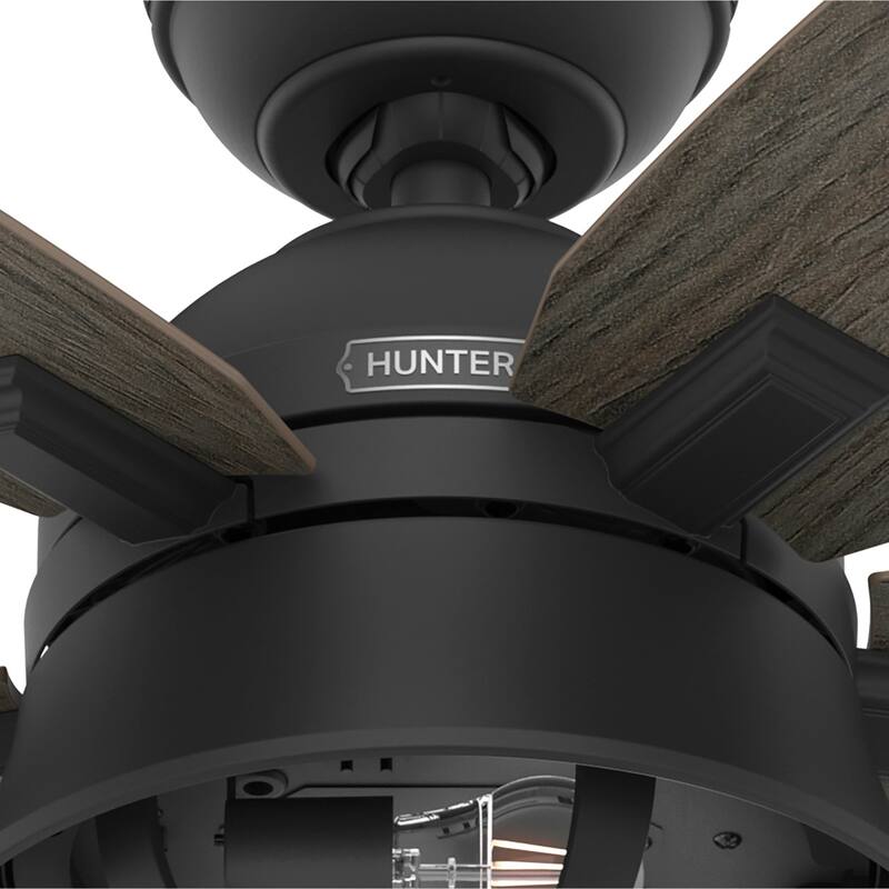 Hunter 52" Hampshire Ceiling Fan with LED Light Kit and Handheld Remote - Farmhouse - Exclusive SureSpeed!