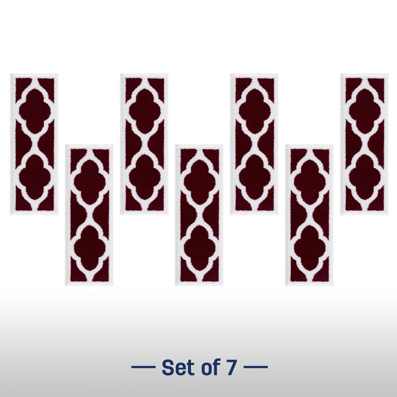 Beverly Rug Stair Treads Carpet Non Slip, Stair Carpet Treads for Wood Stairs Indoor, Trellis, 9''x28''