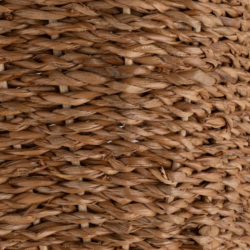 Ruffled Bankuan and Rattan Decorative Bowl - 15.0"L x 15.0"W x 7.5"H