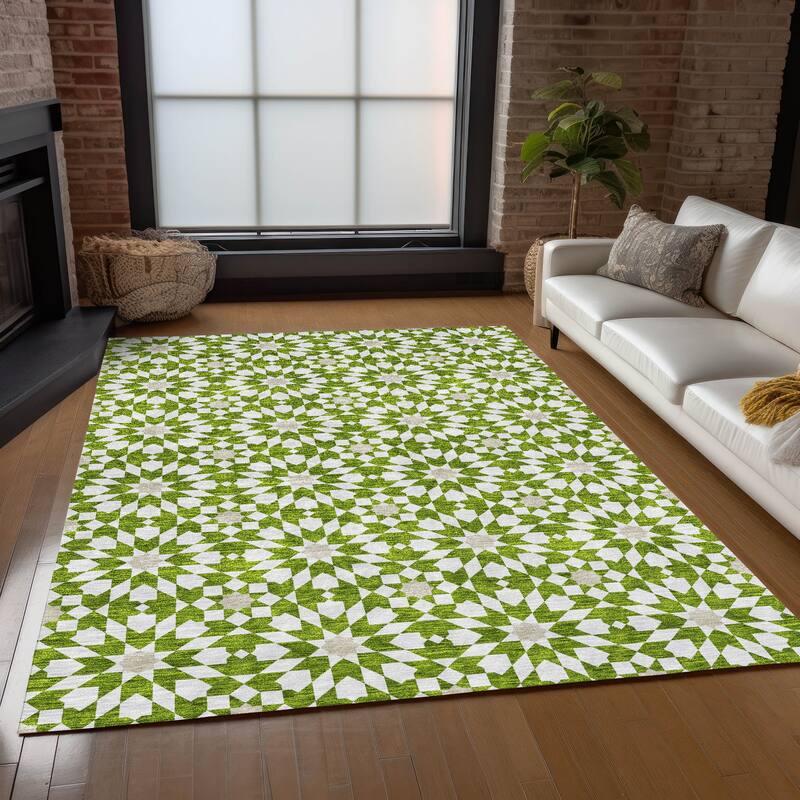Machine Washable Indoor/ Outdoor Chantille Morrocan Boho Rug