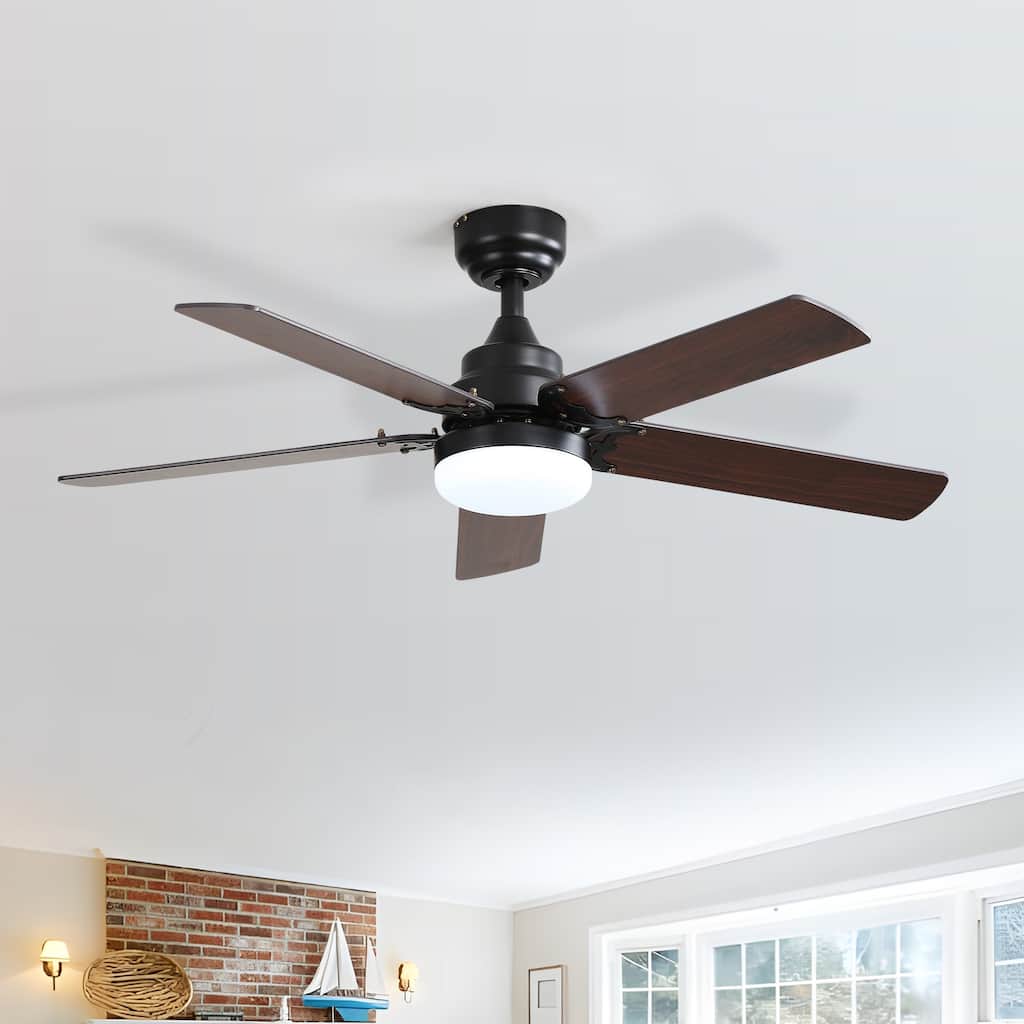 Sofucor 42 Inch Low Profile Ceiling Fan with Light and Remote Control,for Bedroom Living Room Kitchen Patio,Quiet DC Motor